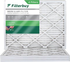 Filterbuy 15X20X1 Air Filter Merv 8 Dust Defense (4-Pack), Pleated Hvac Ac - £36.96 GBP