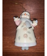 Snowman Snow Woman Madison And Max At Home Christmas Ornament Bell, 4.75&quot; - $7.50
