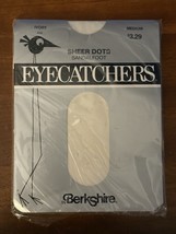 VINTAGE 80s Eyecatchers Ivory Pantyhose Textured Sheer Dots Pattern Medi... - $219.59 MXN