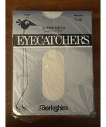 VINTAGE 80s Eyecatchers Ivory Pantyhose Textured Sheer Dots Pattern Medi... - $219.59 MXN