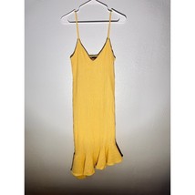 ZARA Yellow Textured Knit Ruffle Hem Midi Dress - Size M - $19.80
