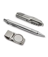 Pen, Multi-function Knife and Round Money Clip 3-piece Gift Set - €31,95 EUR