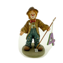 Flambro Little Emmett Clown Figurine 4th Birthday w Fishing Pole Vintage 1994  - £11.40 GBP