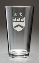 An item in the Sports Mem, Cards & Fan Shop category: Kirk Irish Coat of Arms Pint Glasses - Set of 4 (Sand Etched)