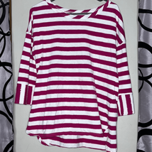 Coldwater Creek striped three-quarter sleeve, top size medium - £10.21 GBP