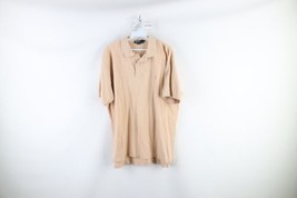 Vintage 90s Ralph Lauren Mens Large Faded Collared Golf Polo Shirt Beige Cotton - £27.25 GBP