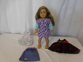 American Girl Doll  Pleasant Company 2008 + Pretty Plaid Outfit + clothes - £56.20 GBP