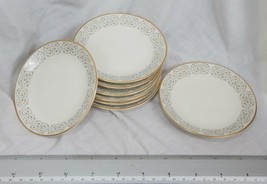Vintage Lot of 8 Porcelain Tea Saucer Gold Rim mjb - £19.34 GBP