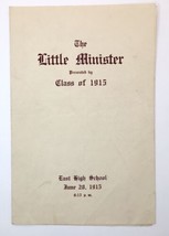 Antique Play Program &quot;The Little Minister&quot; June 28, 1915 East High Schoo... - £14.33 GBP