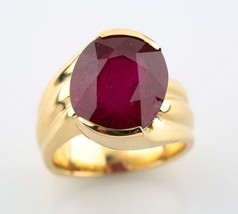 Ruby 9.92 carat Natural Oval Solitaire 14k Yellow Gold Fashion Ring Size 5.5 - $1,920.98