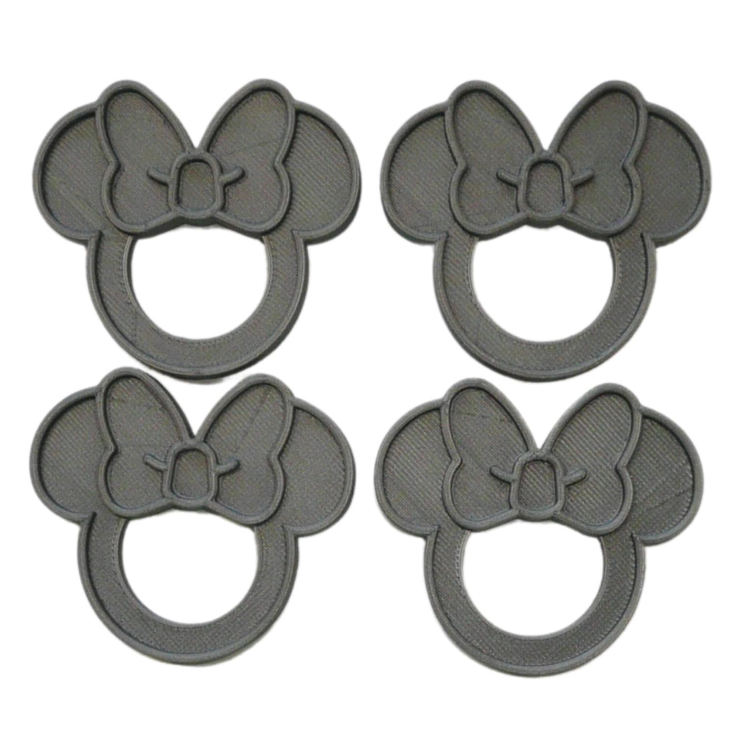 Minnie Mouse Themed Gray Napkin Ring Holders Set Of 4 Made In USA PR4807 - $4.99
