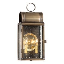 Town Lattice Outdoor Wall Light in Solid Weathered Brass - 2 Light - $491.50 CAD