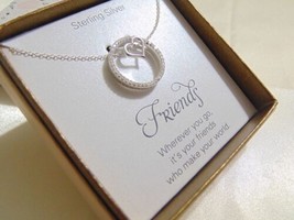 Unwritten Cubic Zirconia Circle Pendant Necklace in Sterling Silver C159$100 - $36.47