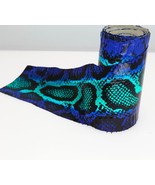 Python Print Genuine Snake Skin Leather Cobra Hide Snakeskin Glossy Blue - €17,40 EUR+