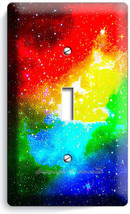 Space Galaxy Stars Rainbow Nebula Cloud 1 Gang Light Switch Plate Room Art Decor - $9.29