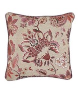 Croscill Lauryn Throw Pillow Floral Jacobean Jacquard 18&quot;x18&quot; Pillow New - £43.26 GBP