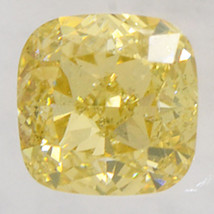 Cushion Shape Diamond Fancy Yellow Color Loose 0.60 Carat SI1 IGI Certificate - £617.50 GBP