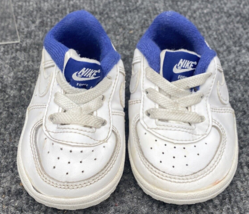 Nike Air Force 1 Baby Size 3C Crib White I Blue infant Shoes Sneakers CK... - £11.68 GBP