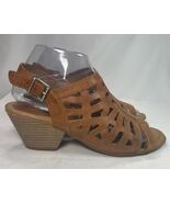 BORN/B O C Brown Leather Side Buckle Block Heel 2.9&quot; Sandals Shoes Women... - €11,13 EUR