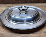 LBS Co Silver Plate Covered Oval Serving Dish With Lid And Ornate Handle... - $27.59