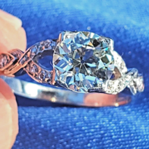 Earth mined Diamond Deco Engagement Ring 1.39 carat Vintage Platinum Solitaire 7 - $13,865.25