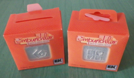 Lot of 2 EMPUNCHLAR Punch &amp; Emboss System Inserts - LOVE &amp; FUNKY SPIRAL ... - £7.05 GBP