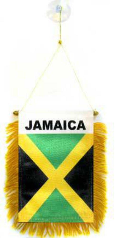 Jamaica Mini Flag 4&quot;x6&quot; Window Banner suction cup PREMIUM Vivid Color an... - $2.88