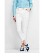 Lands End Women&#39;s Mid Rise Slim Leg Crop Jeans White New - $48.00 CAD