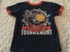 Children&#39;s Place Boys Navy Blue Orange Basketball Hoop Short Sleeve Shir... - £3.87 GBP