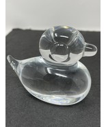 Vintage Folke Walving Hand Blown Crystal Glass Duck Paperweight Decor Si... - $43.99