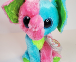 Ty Beanie Boos Elfie the Elephant 6 inch Plush Stuffed Animal Pink Blue ... - $15.79