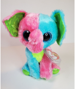 Ty Beanie Boos Elfie the Elephant 6 inch Plush Stuffed Animal Pink Blue ... - £12.42 GBP