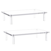2 Pc Acrylic Monitor Stand - 10Mm Thickness Clear Platform - 14.5&#39;&#39; X 9&#39;&#39; X 3.4&#39; - £51.12 GBP
