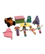 Polly Pocket McDonald&#39;s Happy Meal Camping Toy Lot With Dolls Fire Pit 4... - $10.95