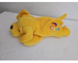 Vintage Lisa Frank Plush Casey Dog 8&quot; Stuffed Animal Yellow Puppy Bean Bag - £16.74 GBP