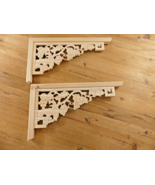 2 Huge Wood Corbels Mantle Shelf Brackets Large Grape Vine Porch 17 3/4&quot;... - $99.99