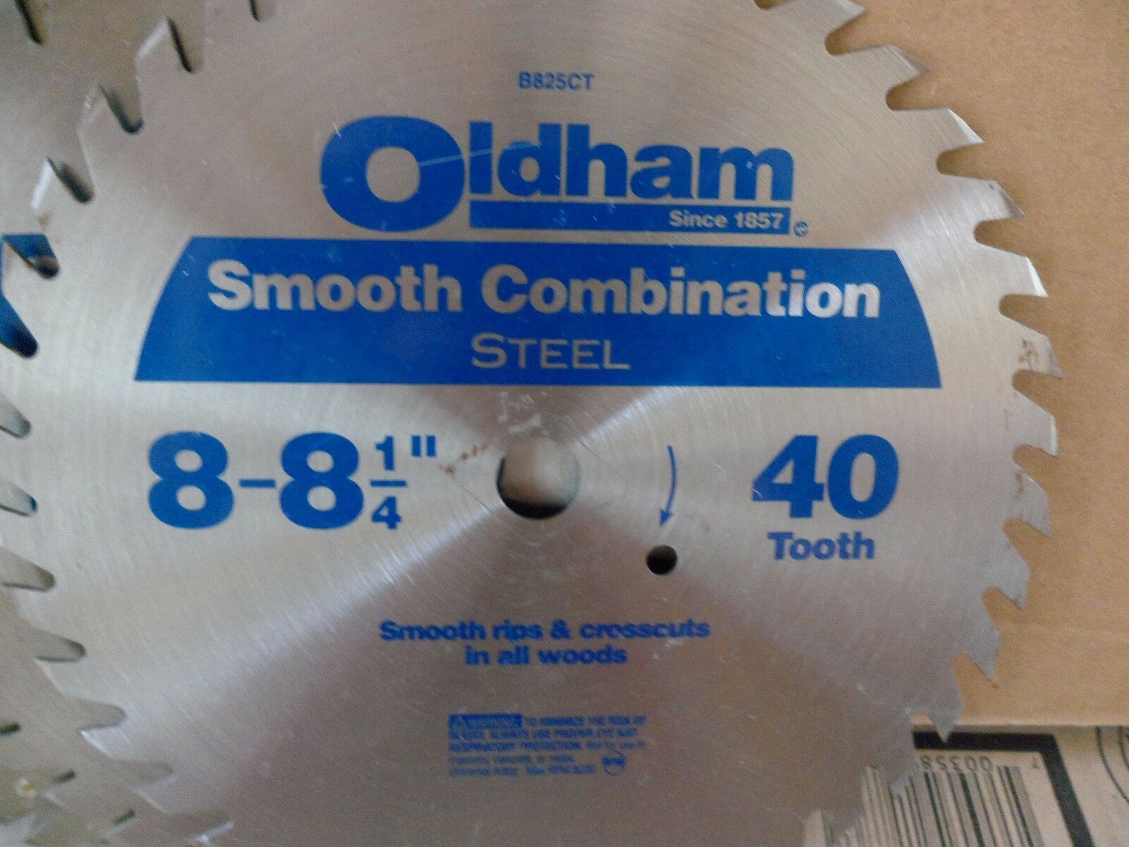 oldham 40 tooth 8" smooth combination saw blade steel - $4.95