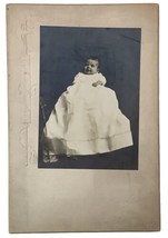 Antique Photo on Board of Adorable Baby Girl Christening or Baptism Tama, Iowa - £14.46 GBP