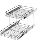 2 Tier 14W x 21D Pull Out Kitchen Cabinet Storage Organizer Sliding Shel... - €35,15 EUR