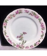 Antique Plate Bread &amp; Butter Basset Limoges Austria Scalloped Edge Pink ... - $12.86