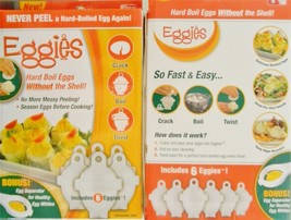 Eggies Hard Boiled Eggs without Shell Crack Boil Twist 6 Separator Seen ... - $8.76