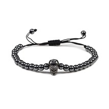 New Pave CZ Copper Beads Bracelets Black Handmade Crystal  Leopard Head Crown Cu - £8.84 GBP