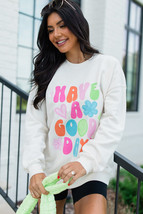 Beige HAVE A GOOD DAY Drop Shoulder Graphic Sweatshirt - $20.25