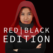 Red with Black EDITION Assassin Ninja Mask Hood Cowl Scarf Snood Hoodie ... - £25.49 GBP