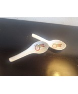 2 Vtg 70s Porcelain Chinese Soup Rice Spoons - Asian - $22.50