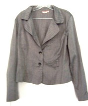 Sz XL ~ MKM Designs Gray Striped Blazer Business Suit Jacket w/Belt loops - $26.99