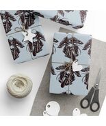 Skeleton Motorcycle Bike Premium Eco-Friendly Decorative Gift Wrapping Paper - $19.80 - $24.75