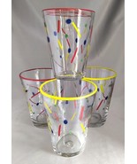 Lot (4) JOHN BURCHETTA Clear/Confetti Art Glass Signed Drinking Glasses,... - £46.23 GBP
