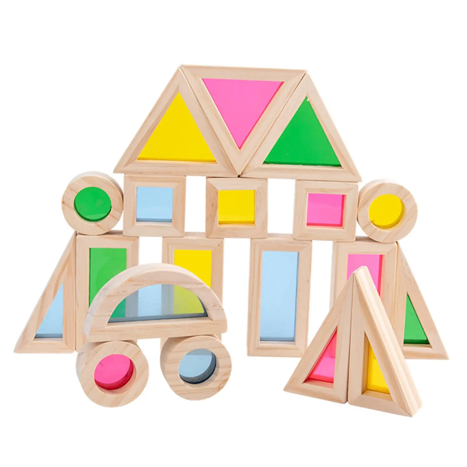 24x Stacking Blocks Colorful 2 3 4 Year Old Montessori Toys Toddlers - £28.02 GBP