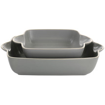 Gibson Home Rockaway 2 Piece Stoneware Nesting Bakeware Set in Grey - €72,06 EUR